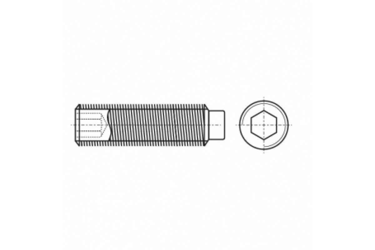DIN 915 Гвинт установочний з внутрішнім шестигранником і цапфою сталева