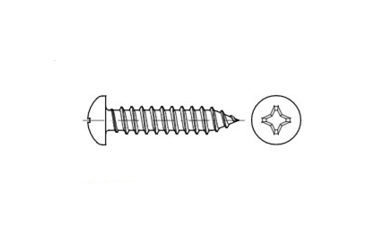 DIN 7981-C цинк Саморіз з напівкруглою головкою PH