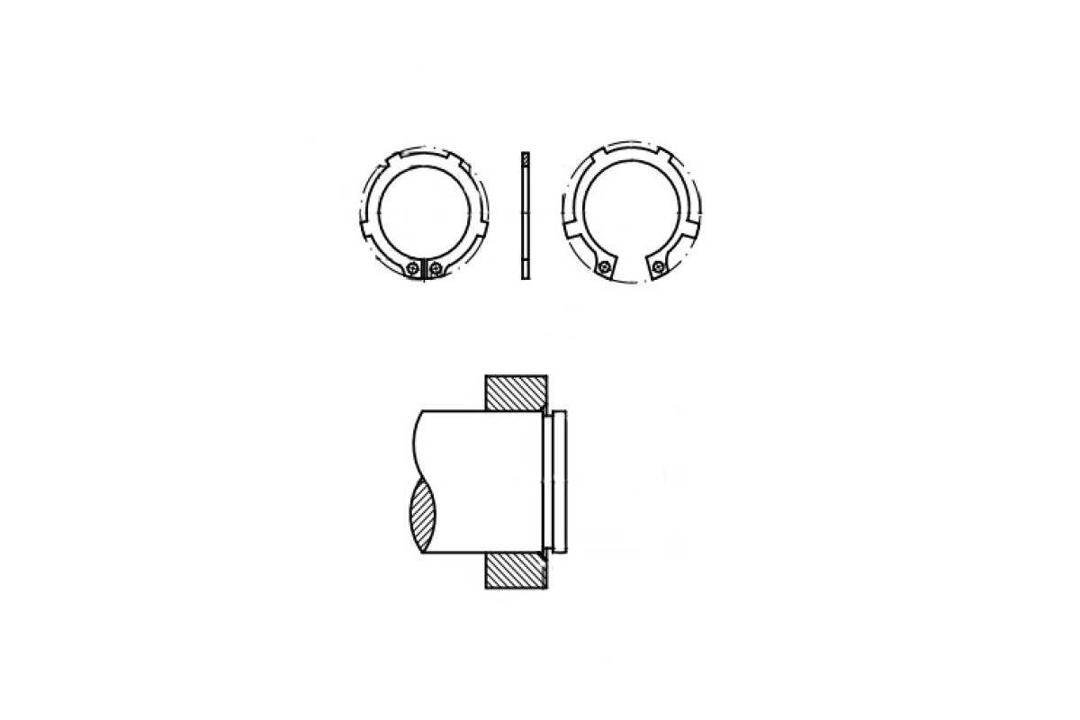 DIN 983 сталь Кольцо стопорное наружное.