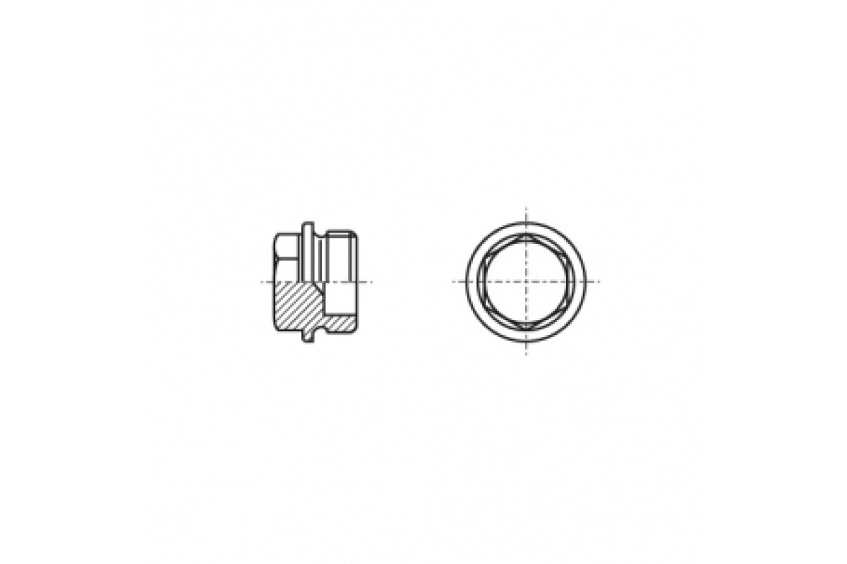 DIN 7604-A цинк платковий Заглушка різьбова з шестигранною головкою і фланцем