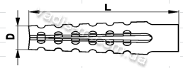 Дюбель для газобетона-чертеж с размерами