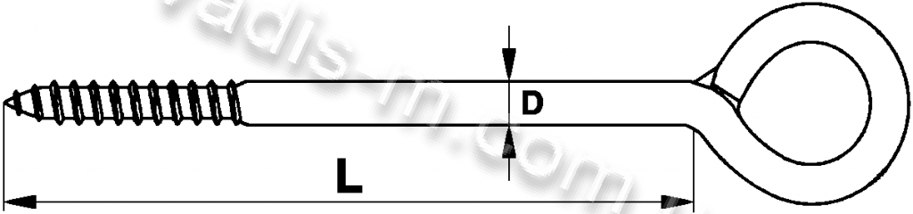 Шуруп-гачок петельний петля зварена-кріплення з розмірами