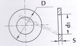 Шайба плоская DIN 125-чертеж с размерами
